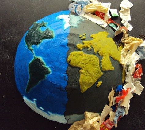 Save The Earth!  •  Make a mixed media Earth Recycle Projects, Save Earth Collage Making, Save The Earth Craft, Earth Day Diy Crafts, Save The Earth Projects For Kids, Science Exibition Project, Save Earth Project, Save The Earth Art, Save Earth Painting