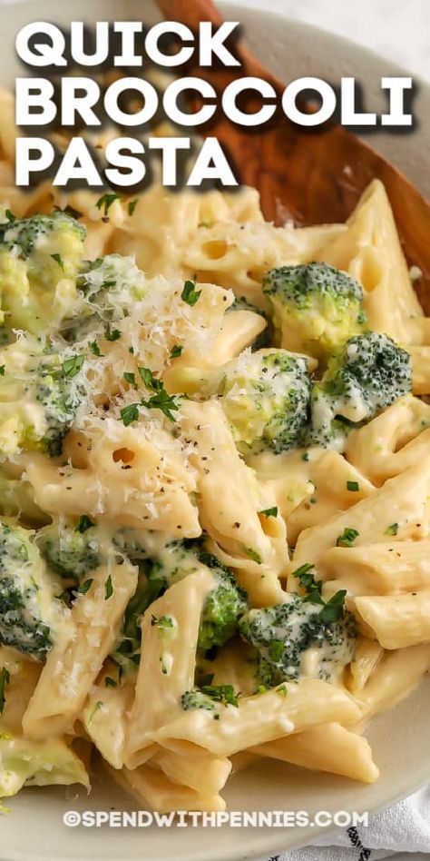 Vegetarian Supper, Fetuccini Alfredo, Apartment Recipes, Sauce Cheddar, Cheesy Pasta Recipes, Broccoli Pasta Recipe, Chicken Broccoli Pasta, Pasta Side Dishes, Pasta Sides