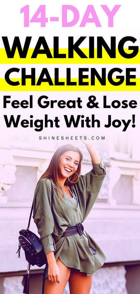 14-Day Walking Challenge: Feel Great, Lose Weight, Enjoy! Walking Exercise Plan, Walking Challenge, Walking For Health, Walking Plan, Treadmill Walking, Beauty Habits, Walking Exercise, Fat Burning Workout, Walking By