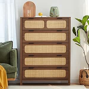 Dresser Rattan, Cane Cabinet, Rattan Drawers, Dresser In Living Room, Rattan Dresser, Drawers For Bedroom, Contemporary Dresser, Cabinet Top, Sliding Drawers