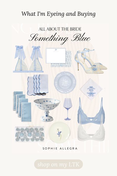 Something Blue Aesthetic, Bride Something Blue Ideas, Something Blue Jewelry Brides, Something Blue Crew Wedding, Ideas For Something Blue For Bride, Bachelorette Something Blue, Something Blue Ideas, Something New Something Blue, Something Blue Bachelorette Party