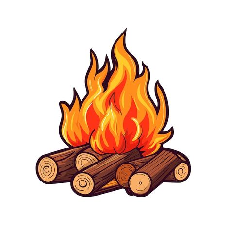 Bonfire Drawing, Bonfire Illustration, Vector Cartoon, Psd Icon, Flat Style, Vector Photo, Fashion Flats, Image Illustration, Premium Vector