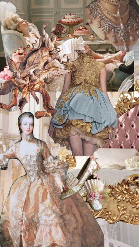 #moodboard #aesthetic #marieantoinette #baroque #versaille #france #royaltycore Baroque And Rococo Fashion, Fashion Collection Moodboard Inspiration, Baroque Mood Board, Baroque Fashion 17th Century, Baroque Aesthetic Fashion, Rococo Fashion Modern, 1600 Fashion, Baroque Aesthetic, Mood Collage