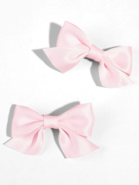 2pcs Bow Decor Hair Clip | SHEIN USA Chic Black Outfits, Kawaii Hair Clips, Pink Hair Accessories, Light Pink Hair, Coquette Core, Pink Hair Clips, Alligator Hair Clip, Pink Puppy, Pink Head