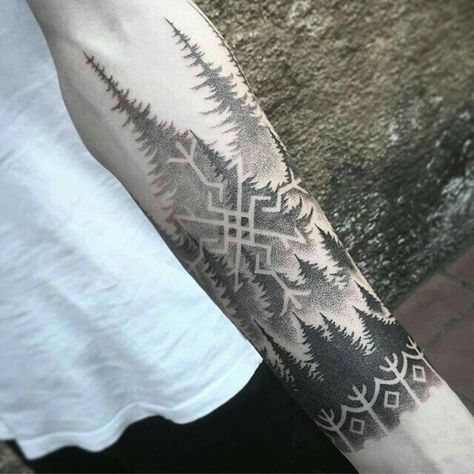 Tree Line Tattoo, Negative Space Tattoo, Scandinavian Tattoo, Forest Tattoos, Norse Tattoo, Nordic Tattoo, Siluete Umane, Space Tattoo, Viking Tattoo Design