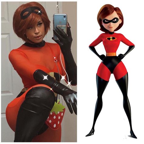 Varsenex as mrs incredible cosplay costume the incrediblea pixar Ms Incredible Costume, Ms Bellum, Incredible Costume, Black Cosplayers, Mrs Incredible, Anime Dolls, Movie Characters, P S, Cosplay Costume