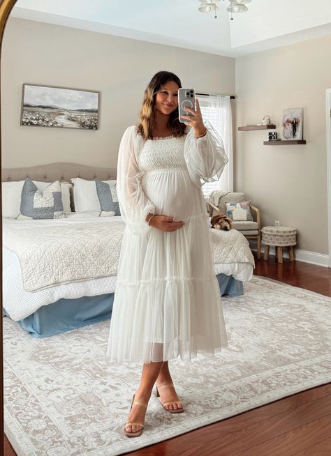 Cream Mesh Tiered Long Sleeve … curated on LTK Western Maternity Outfits, Modest Maternity Dresses, Modest Maternity, Maternity Dress Outfits, Maternity Photoshoot Outfits, Maternity Outfits, Mom Fashion, Modest Dress, Maternity Photoshoot