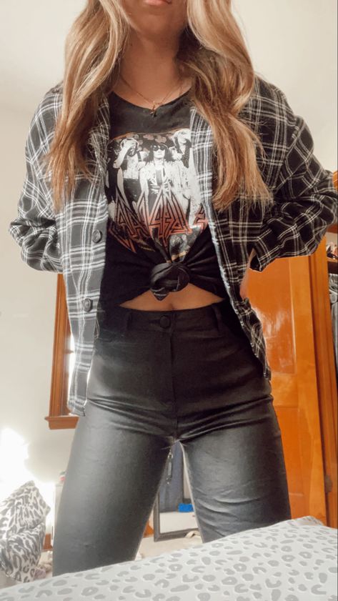 Half Alive Concert Outfit, Concert Outfit With Leather Pants, Beartooth Concert Outfit, Shinedown Concert Outfit Ideas, Simple Rock Concert Outfit, Jack Harlow Concert Outfit Ideas, Tool Concert Outfit Ideas, Theory Of A Deadman Concert Outfit, Foo Fighters Outfit Concert