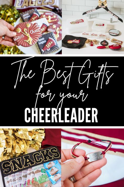 The Best Gift Ideas for Your Cheerleader: Insanely Cool Presents She’ll Love! - Practical Perfection Cheer Team Gifts From Coach, End Of Year Cheer Gifts For Team, Gifts From Cheer Coach, Cheer Appreciation Gifts, Cheerleader Good Luck Gifts, Cheerleading Gifts For Competition Goodie Bags, Cheerleader Gifts From Coach, Gift Ideas For Cheer Team, Diy Cheer Team Gifts Cute Ideas