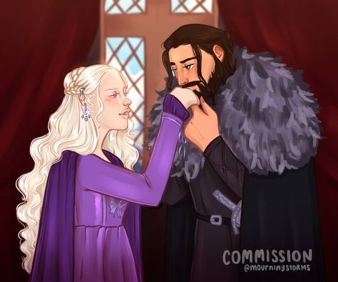 Viserra Targaryen, Cregan Stark, Lady Of The Moon, Targaryen Art, Asoiaf Art, Game Of Thrones Art, House Targaryen, Sansa Stark, Game Of Thrones Houses