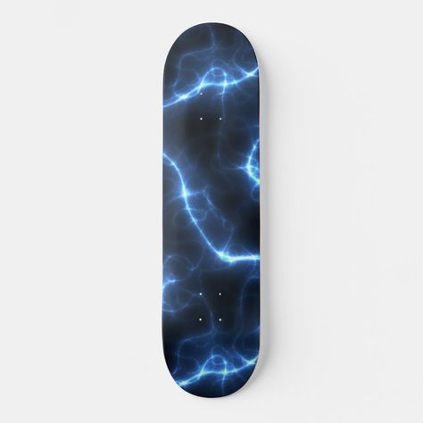 Blue Skateboard, Cruiser Boards, Custom Skateboards, Skateboard Design, Longboards, Skateboard Decks, Blue Pattern, Jellyfish, Skateboarding