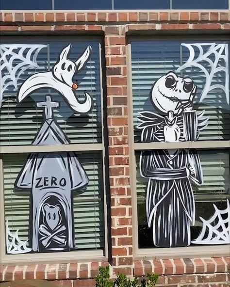 Halloween window painting | I need these spooktacular windows! (victoriasisco23 on tiktok!) | By Goodful Painting Windows For Halloween, Store Window Decoration, Halloween Chalk Pen Window, Window Paintings Art, Halloween Painted Window Ideas, How To Paint On Windows, Halloween Window Display Paint, Seasonal Window Painting, Halloween Window Chalk Art