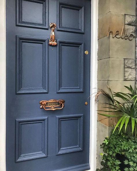 Pastel Blue Front Door, Steel Blue Front Door, Stiffkey Blue Front Door, Slate Blue Front Door, French Blue Front Door, Hamptons Style Front Door, Blue Front Door Paint Colors, Front Door Colors With Red Brick, Mansarda Ideas