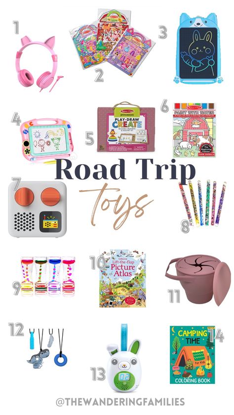 Road Trip Toys, Toddler Road Trip, Kids Travel Activities, Road Trip Food, Road Trip Activities, Road Trip Snacks, Road Trip Games, Road Trip With Kids, Toddler Travel