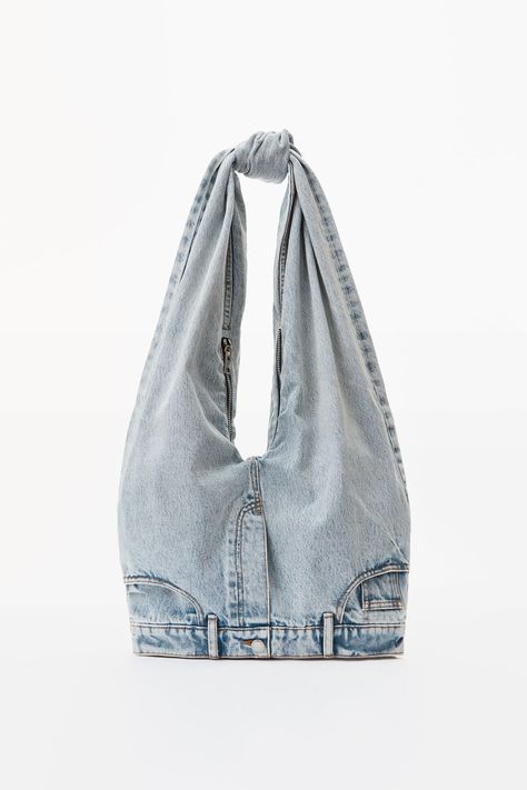 Women's new arrivals | alexanderwang US Official Site Ropa Upcycling, 00s Mode, Mode Turban, Denim Ideas, Bleached Denim, Recycled Fashion, Looks Black, Upcycled Fashion, Handmade Bag