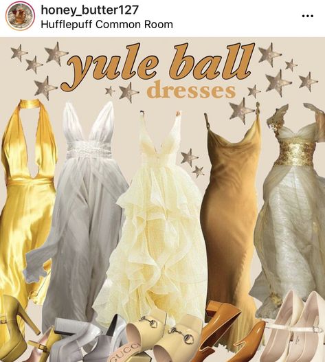 Hufflepuff Prom Dress, Yule Ball Hufflepuff, Hufflepuff Dress Yule Ball, Hufflepuff Outfit Yule Ball, Yule Ball Dress Hufflepuff, Hufflepuff Aesthetic Outfits, Yule Ball Dress Aesthetic, Ball Dress Aesthetic, Hufflepuff Dress