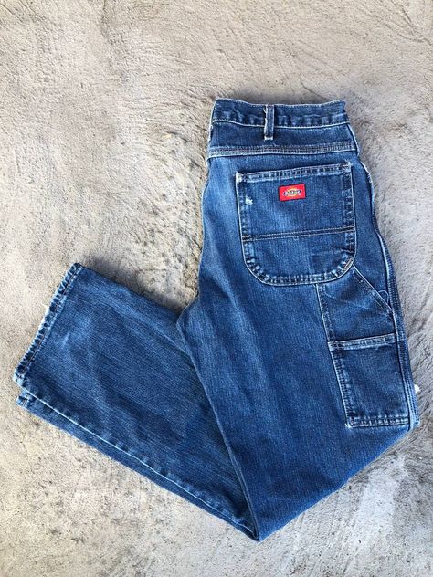 Vintage Dickies Denim Carpenter Work Pants Vintage Carpenter Pants, Dickies Jeans Men, Dickies Jeans Outfit, Carpenter Pants Outfit Aesthetic, Dickies Carpenter Pants Outfit, Pantalon Dickies, Carpenter Pants Outfit, Dickies Carpenter Pants, Dickies Carpenter Jeans