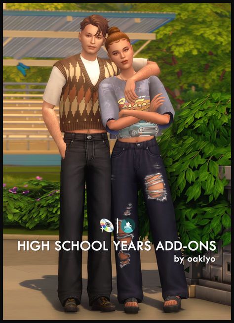 High School Years Addons: | oakiyo on Patreon Sims 4 Add Ons, Sims 4 High School, Los Sims 4 Mods, Sims 4 Anime, Sims 4 Mm Cc, High School Outfits, Sims 4 Cc Folder, Sims 4 House Design, 4 Baby