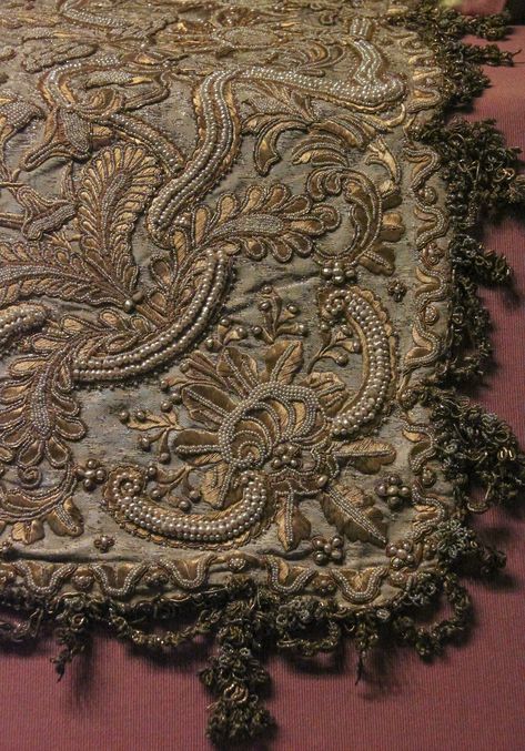 Part of Christianing Set, donated by Maria Theresa | by Kotomi_ Baroque Embroidery, Haute Couture Embroidery, Emb Designs, Maria Theresa, Antique Embroidery, Zardozi Embroidery, Couture Embroidery, Hand Work Embroidery, Types Of Embroidery