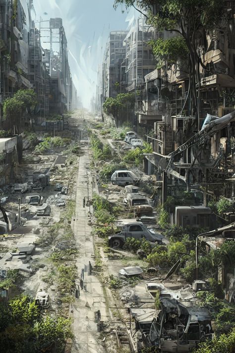 Apocalypse Landscape, Dystopian Art, Post Apocalyptic City, Apocalypse Aesthetic, Apocalypse World, Post Apocalyptic Art, Apocalypse Art, Post Apocalypse, About Money