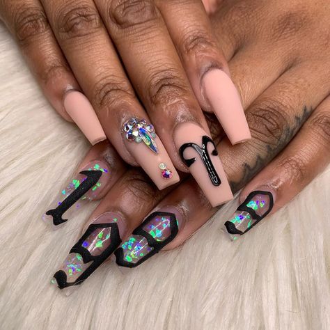 Birthday Nails Aries, Aries Nail Designs, Aries Birthday Nails, Aries Nails, Zodiac Nail Designs, Aries Birthday, Aries Zodiac, Birthday Nails, Creative Nails