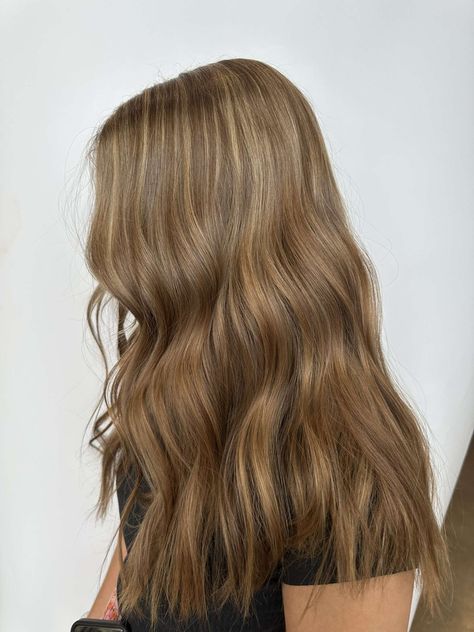 Golden Brown With Highlights, Light Brown Wavy Hair With Highlights, Subtle Golden Highlights, Dark Brown Golden Highlights, Hair Highlights Golden, Light Brown Highlights Wavy Hair, Golden Brown Hair With Highlights, Golden Highlights Brown Hair, Brown Hair With Highlights And Lowlights