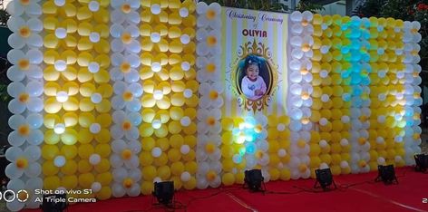 India Wedding Decorations, Birthday Decoration For Kids, Birthday Decors, Naming Ceremony Decoration, Balloon Walls, Backdrop Balloon, Balloon Arch Decorations, Simple Stage Decorations, Home Flower Decor