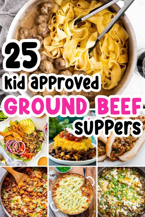 Quick and easy to make these delicious suppers are ALL made with ground beef. If you're looking to make something new and interesting with a pack of ground beef then you're going to love these 25 easy suppers with ground beef as the star. BONUS: they're ALL kid approved! Easy Dinner Ground Beef, Hamburger Dinner Ideas, Quick Ground Beef Recipes, Easy Suppers, Recipes Using Ground Beef, Healthy Ground Beef, Ground Beef Recipes Healthy, Ground Meat Recipes, Beef Casserole Recipes