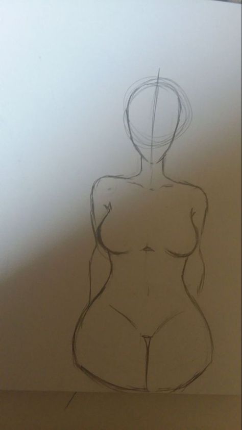 Atonomy Drawing Female, Natural Body Drawing, Plus Size Body Drawing Tutorial, Curvy Drawing Base, Step By Step Body Drawing, Hand On Waist Drawing, Drawing Bodies Female, Girl Body Drawing Base Sketch, Line Paper Drawings