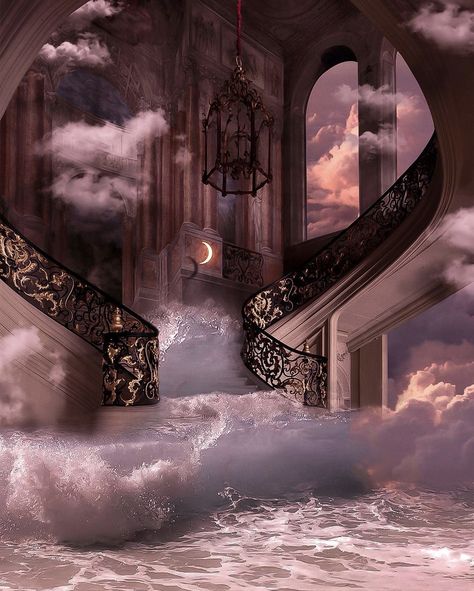 Dreamscape Architecture, Ethereal Aesthetic, Aesthetic Space, Fantasy Places, Images Esthétiques, Fete Anime, My Place, Fantasy Art Landscapes, Fantasy Aesthetic