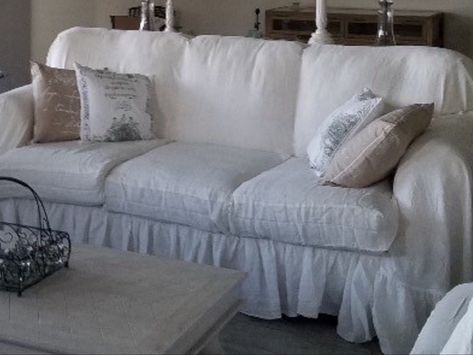 Excited to share this item from my #etsy shop: Sofa slipcover/ruffled slipcover/shabby chic decor/cottage decor /white slipcover/couch slipcover/ White Slipcover Couch, White Slipcover, White Slipcover Sofa, Large Throws For Sofas, Slipcover Couch, White Slipcovers, Couch Slipcover, Shabby Chic Chairs, Shabby Chic Sofa