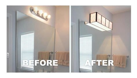 Bathroom Lighting Diy, Budget Lighting, Lighting Makeover, Lampe Diy, Hollywood Lights, Diy Bathroom Vanity, Diy Lampe, Vanity Lights, Bathroom Light