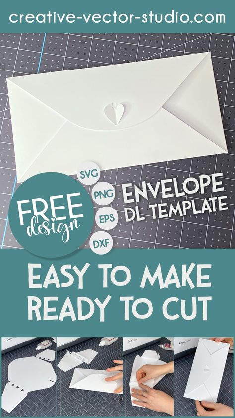 Free Svg Envelope Files For Cricut, Cricut Envelope Template Free, Cricut Sympathy Cards Free Svg, Heart Envelope Template, Envelope Cricut, Cricut Envelope, Diy Envelope Template, Cricut Scoring Stylus, Envelope Svg