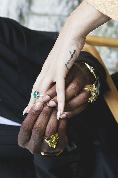 Tattooed Couples Photography, Side Hand Tattoos, Famous Star, Paradise Tattoo, Pretty Flacko, Asap Rocky, Lana Del Ray, 문신 디자인, Pattern Tattoo