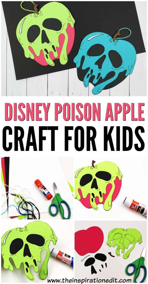 Disney Halloween Decorations Outdoor, Disney Halloween Crafts, Disney Poison Apple, Disney Poison, Disney Halloween Diy, Apple Ornaments, Disney Crafts For Kids, Halloween Craft Activities, Disney Halloween Decorations