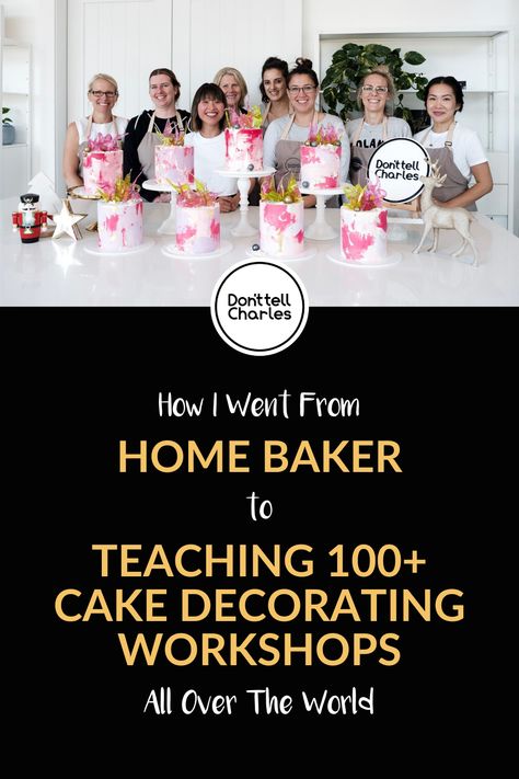 Cake Decorating Workshop, Cake Decorating Class Ideas, Cake Portion Guide, Make Macarons, Coffee And Dessert, Cake Decorating Party, Decorating Business, Cake Portions, Learn Cake Decorating