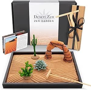 Desk Zen Garden, Zen Sand Garden, Sand Tray, Mini Zen Garden, Southwestern Home Decor, Brown Sand, Leaving Presents, Desert Decor, Southwestern Decor