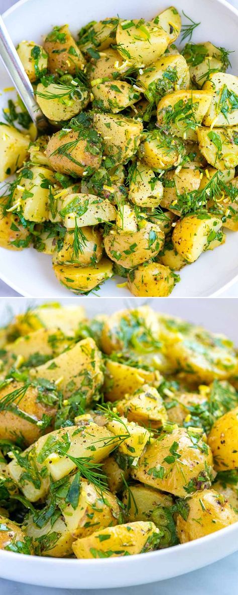 Herb Potato Salad, Easy Potato Salad Recipe, Herbed Potato Salad, Salad Potato, Potato Salad Dressing, Potato Salad Recipe Easy, Vegan Potato Salads, Healthy Potatoes, Easy Potato Salad