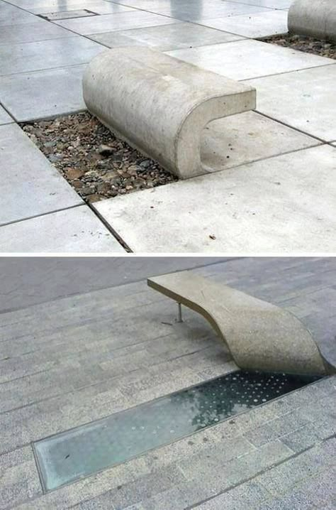 Concrete Benches, Thomas Heatherwick, Detail Arsitektur, Concrete Bench, Beton Design, Desain Lanskap, Urban Furniture, Bench Designs, Landscape Designs