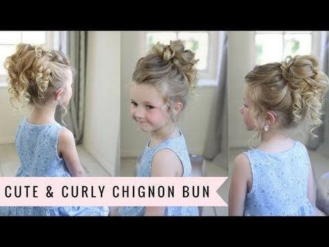 Our SweetHearts Chignon creates the perfect mouldgrip and shape when styling a messy bunThis cute and curly look could not be achieved with out itWe ... Pageant Hair Updo, Flower Girl Hairstyles Updo, Kids Updo Hairstyles, Flower Girl Updo, Glam Updo, Girls Updo Hairstyles, Curly Chignon, Girls Updo, Bun With Curls