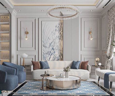 𝐍𝐞𝐨 𝐂𝐥𝐚𝐬𝐬𝐢𝐜 𝐑𝐞𝐜𝐞𝐩𝐭𝐢𝐨𝐧 𝐃𝐞𝐬𝐢𝐠𝐧 :: Behance Neo Classical Living Room, New Classic Living Room, Neo Classic Living Room, Classic Interior Design Living Room, Classical Living Room, Neoclassical Interior Design, Living Room Classic, Luxury Living Room Decor, Classical Interior