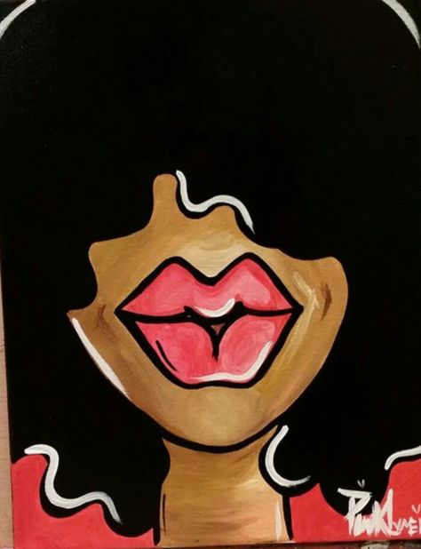 Black Art Canvas Art Painting Acrylic, Art Noir, Cute Canvas Paintings, Afrocentric Art, Black Art Painting, Painting Of Girl, Black Artwork, Black Love Art, Black Art Pictures