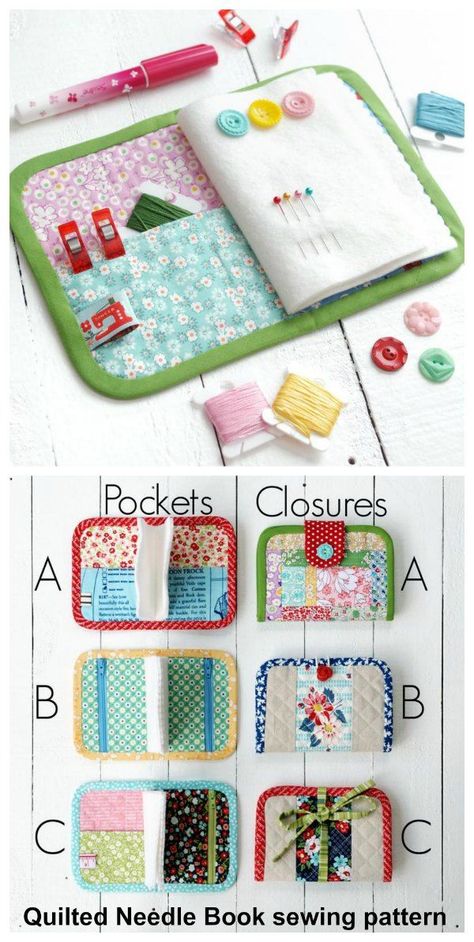 Sewing Needle Book Pattern, Needle Cases Ideas, Sewing Needle Case, Needle Books Ideas, Sewing Needle Book, How To Make A Needle Book, Small Felt Crafts, Needle Book Ideas, Sewing Accessories To Make