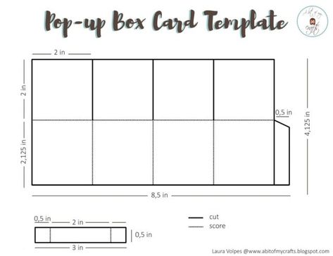 Free Pop-Up Box Card Template - Laura Volpes - Handmade Cards Card Templates Free Printable, Box Card Template, Box Cards Tutorial, Pop Up Card Templates, Pop Up Box, Pop Up Box Cards, Box Cards, Postcard Template, Card Templates Free