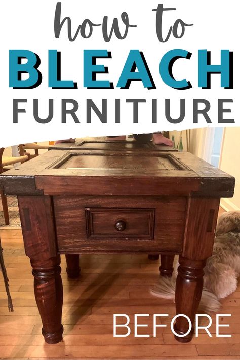 How To Bleach Furniture, Bleach Furniture, Bleach Wood Furniture, Bleaching Furniture, Wood Bleach, Raw Wood Look, Bleach Wood, Restore Wood Furniture, Repair Furniture