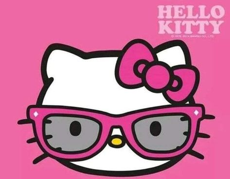 Black Hello Kitty With Glasses, Hello Kitty Wearing Glasses, Hello Kitty With Sunglasses, Pretty Cats, Rayban Wayfarer, Square Sunglass, Hello Kitty, Kitty