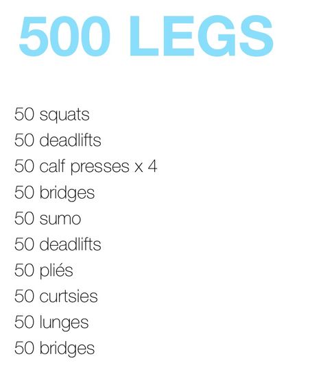 500 Rep Leg Workout... Don't plan on walking tomorrow! 500 Rep Workout, Workout Program Gym, Insanity Workout, Leg And Glute Workout, Heath And Fitness, Circuit Workout, Pole Fitness, Fit Board Workouts, Morning Workout