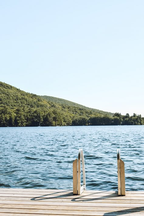 Lake Dock Art, Squam Lake New Hampshire, Lake Water Aesthetic, Vintage Lake Aesthetic, Lake House Instagram Pics, Lake Dock Aesthetic, Lake Day Aesthetic, New Hampshire Photography, Summer Lake Aesthetic