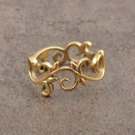 Simple Vintage Rings, Ring Layering, Gold Leaf Ring, Filigree Ring Gold, Purity Ring, Gold Leaf Rings, Vine Ring, Promise Rings For Guys, Twig Ring