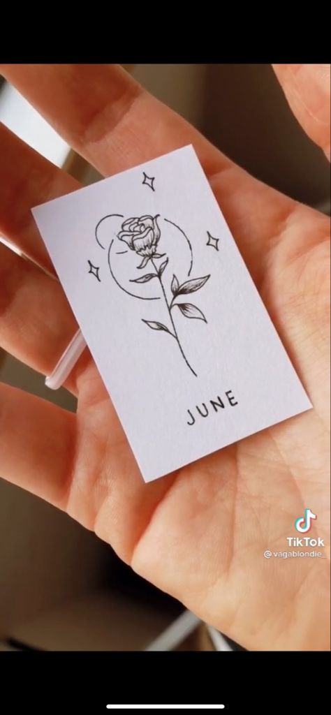 flower tattoo inspired by the month of june June Month Tattoos, June Name Tattoo, June Symbols Tattoo, Gemini And Rose Tattoo, June Month Flower Tattoo, June Tattoo Ideas Symbols, Rose Gemini Tattoo Ideas, Rose With Stars Tattoo, Star And Rose Tattoo